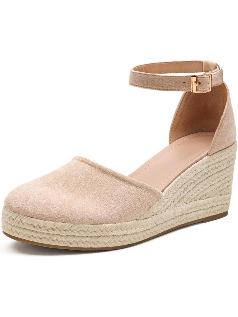Stylish Closed Toe Espadrille Wedge Sandals for Women - Comfortable Ankle Strap